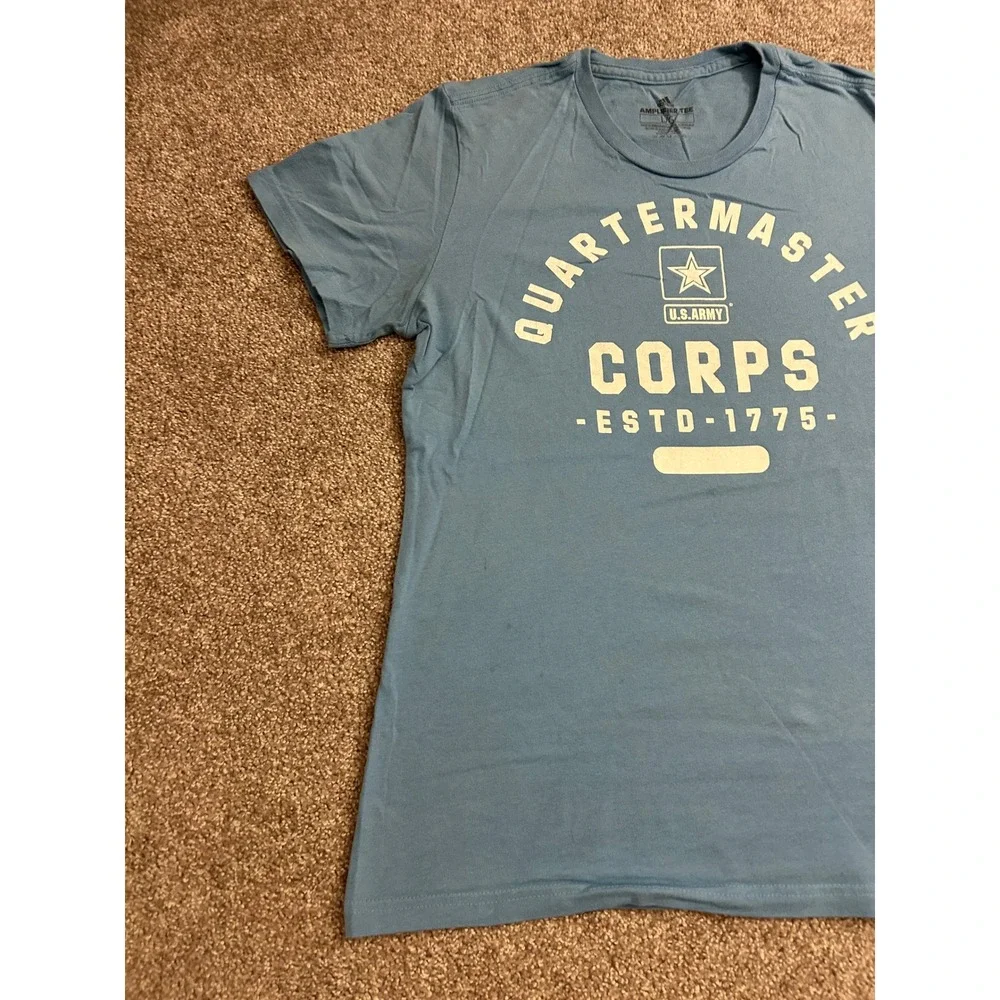 Adidas U.S. Army Quartermaster Corps Tee Mens Large Blue Excellent Graphic Shirt